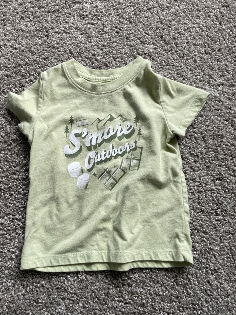 Cat & Jack Light Green S'more Campers Short Sleeve Tee